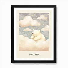 Sleeping Polar Bear 3 Nursery Poste Framed Wall Art Poster Canvas Print Picture