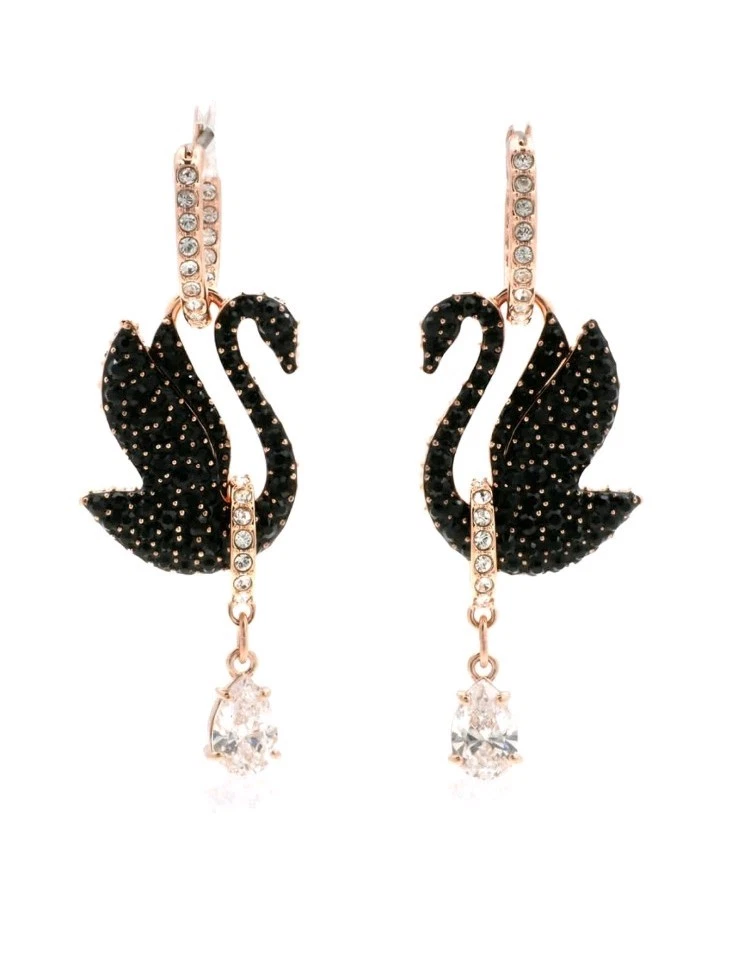 Swarovski Black Swan In Fashion Earrings for sale - eBay