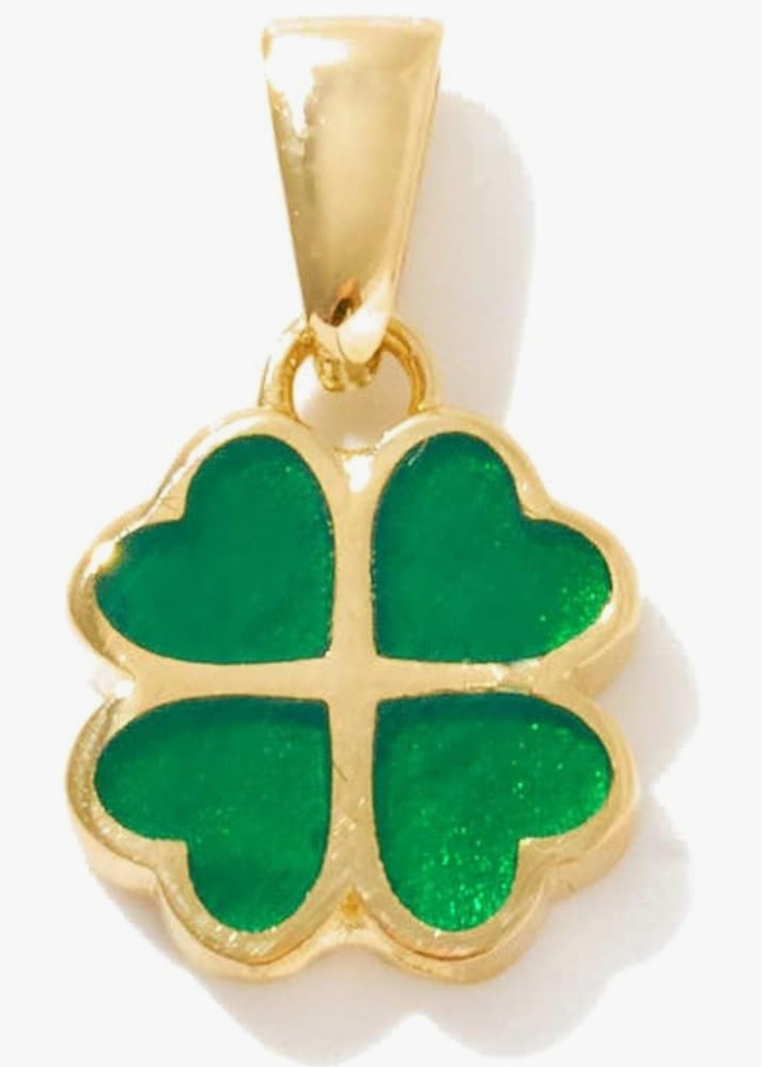 14k Solid Gold Clover Charm Pendant for Women - 9mm Elegant Gift