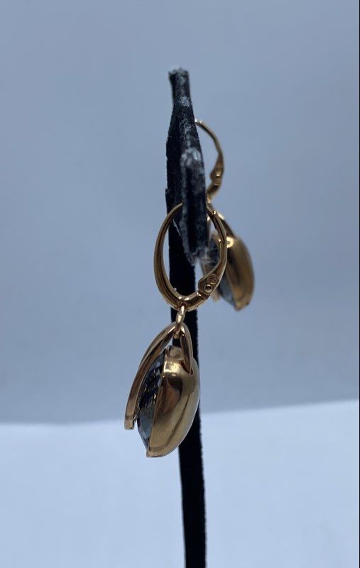 Swarovski Gold-Tone Smoky Crystal Drop Earrings 1… - image 3
