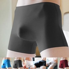 Men's Ultra Thin Trunks Boxer Shorts Ice Silk Seamless 3D Bulge Pouch Underwear