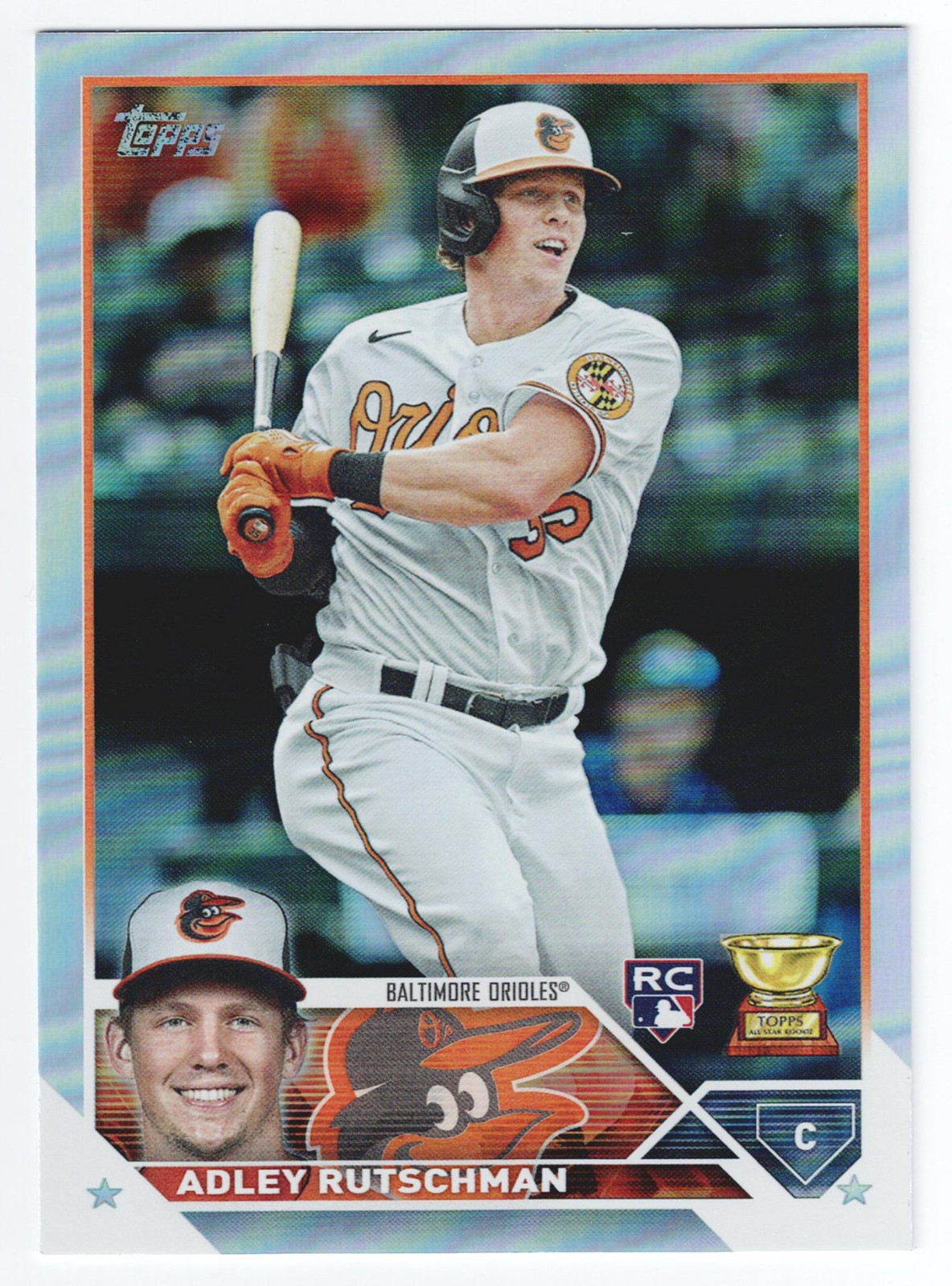 2023 Topps Series 1 Adley Rutschman Rookie RC Cup Rainbow Foil #250 Orioles