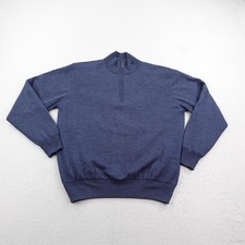 FootJoy Sweater Mens Large Blue Wool Windbreaker Lined 1/4 Zip Pullover Golf