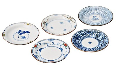 Saikai Pottery Hasami ware small plate with Gift Box 4.7 inch x Five types Set