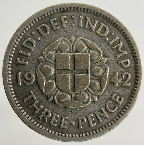 1942 George VI Silver Threepence — photo from the most recent tracked eBay sale
