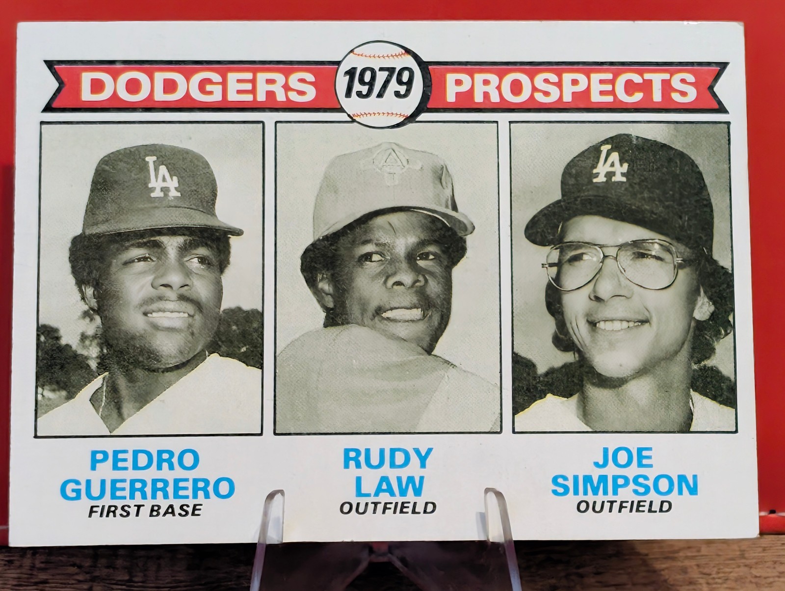1979 Topps - 1979 Prospects Pedro Guerrero, Rudy Law, Joe Simpson #719 (RC)