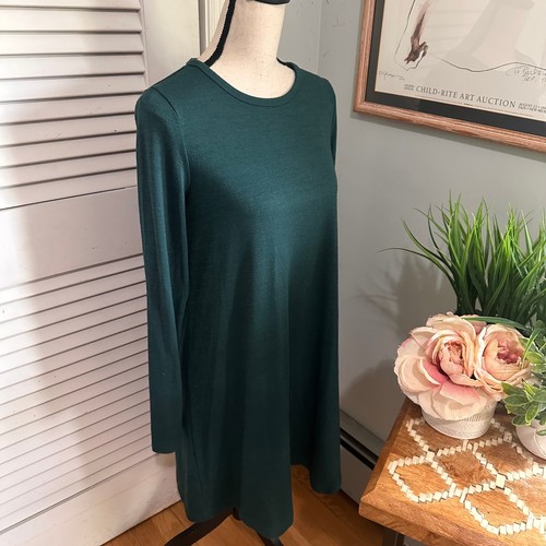 GAP Womens Dress Small Green Knit Long Sleeve Shift Casual Fall Minimalist - Picture 4 of 12