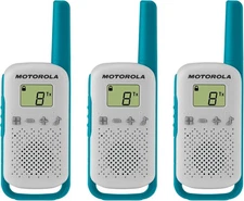 Motorola Solutions T114TP Two-Way Radios White W/ Blue 3 Pack