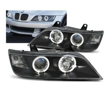 faros bmw z3 1996 1997 1998-2002 cupé roadster ojos de ángel negro lhd