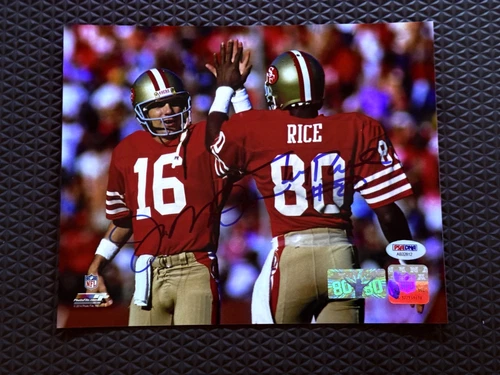 Joe Montana Jerry Rice Signed Autograph 8x10 49ers PSA DNA