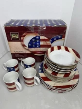 16 Piece Set Of Warren Kimble “Colonial” By Sakura American Set New, Open Box