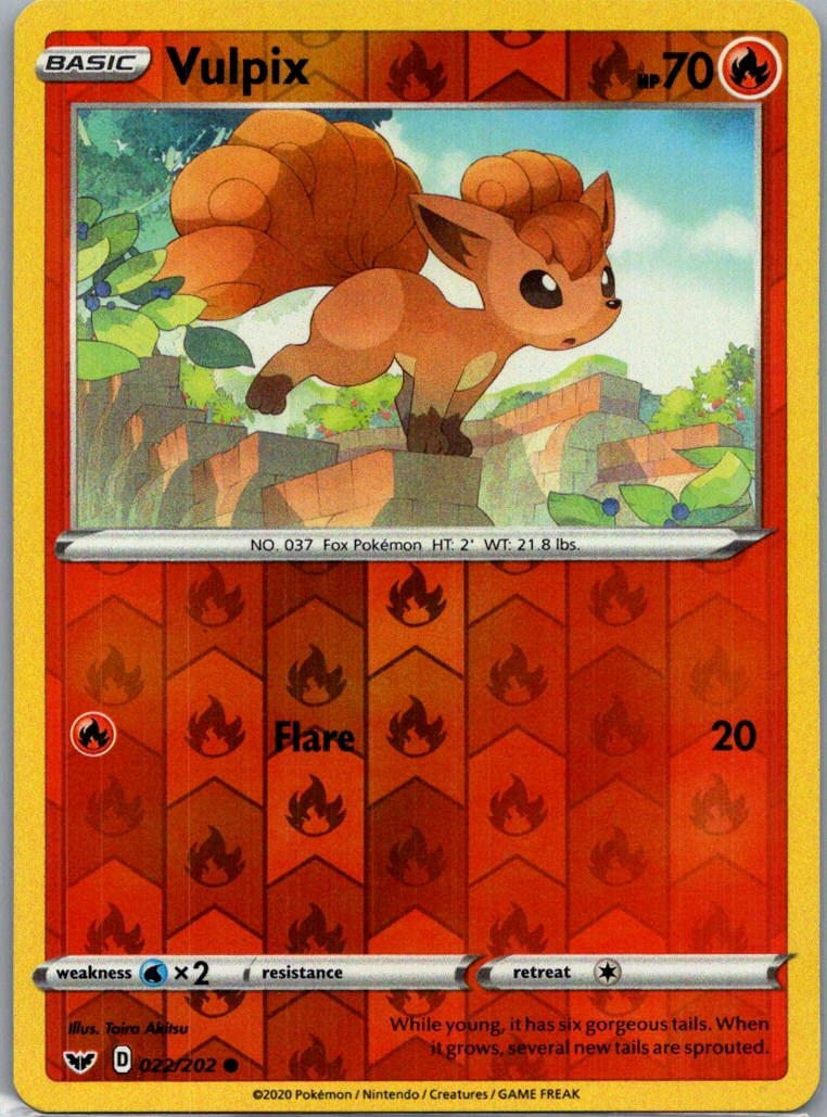 Vulpix 022/202 Reverse Holo Common SWSH01: Sword & Shield Base Set