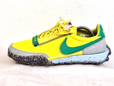 Nike Waffle Racer Crater Ladies trainers Yellow/Green Nylon UK 7 EU 41