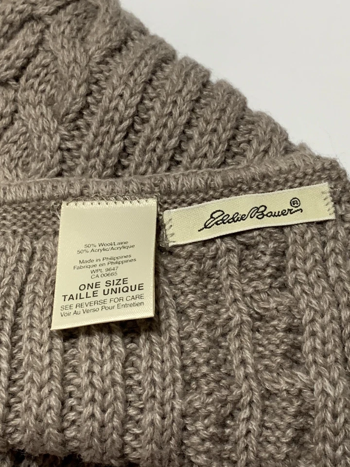 EDDIE BAUER Bufanda Clásica Tejida Mezcla Lana 11" x 60" Gris Foto 2 de 4