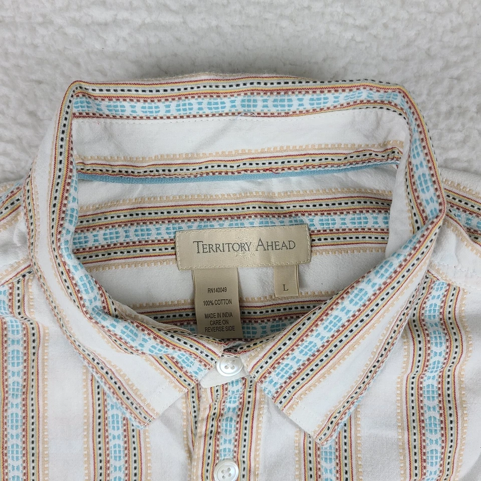 Territory Ahead Dress Shirt Mens Large Multi Color Aztec Hawaiian Button Up - Image 3 of 4