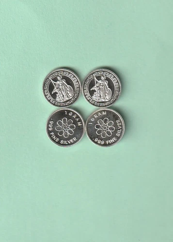 lot of 4  1 gram .999 silver Bullion rounds Britannia