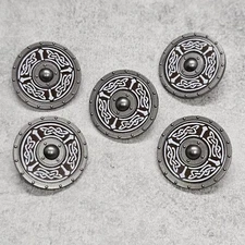 5pack Round Cross Shield White Brown Blocks Accessory for Minifigures gb6cs64