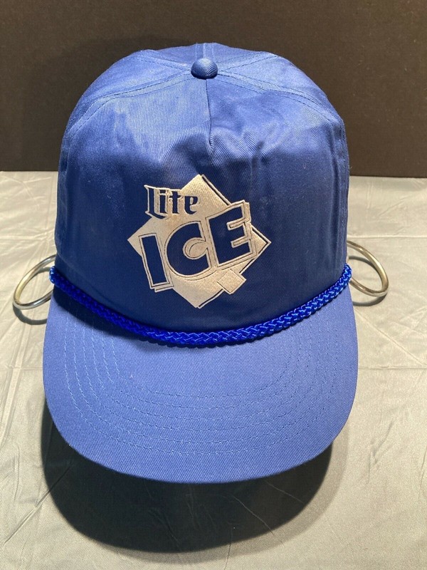 Miller Lite Ice Beer Blue One Size Fits All Adjustable San Sun Baseball Cap