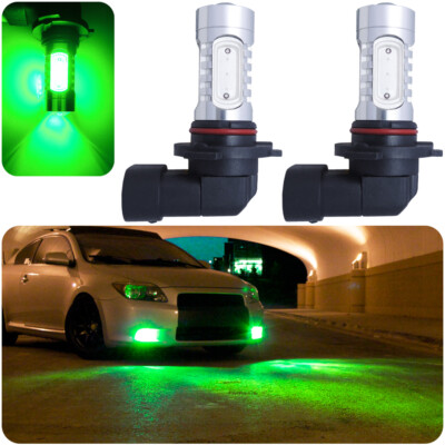 2 Bright Green 9006 HB4 9012 LED Fog Light Bulbs Fog Driving Lamp Conversion Kit