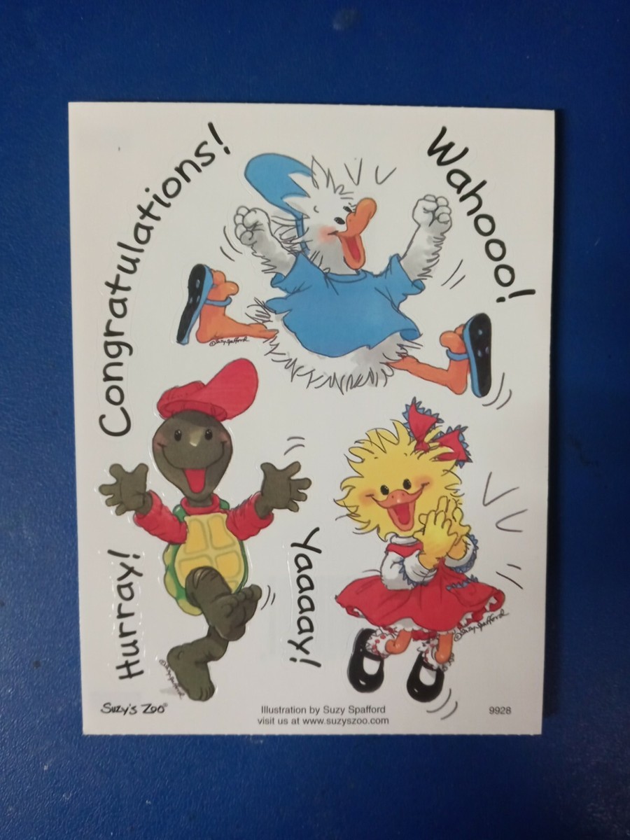 SUZY'S ZOO CONGRATULATIONS! STICKER SHEET #9928 | eBay