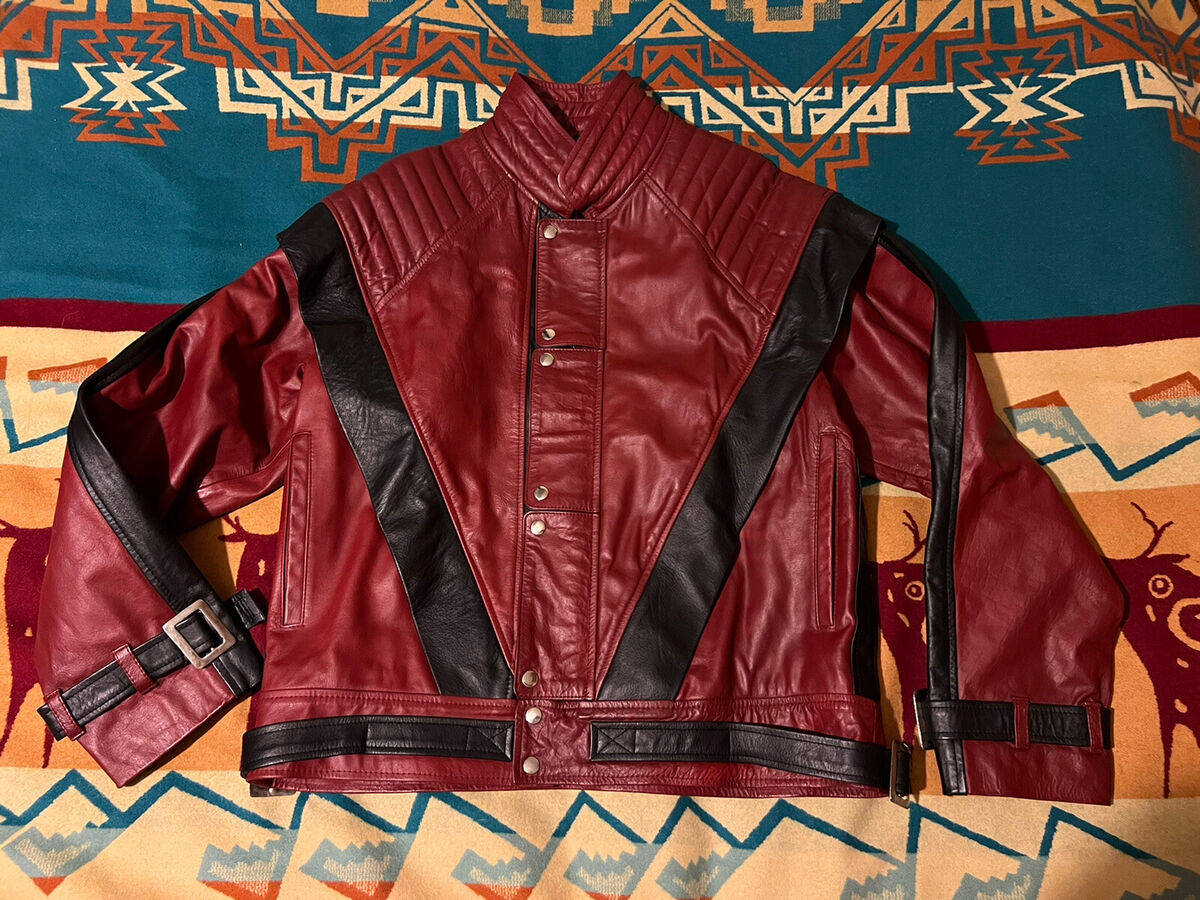 RARE🔥 Vintage Michael Jackson THRILLER Biker Real Leather RARE🔥 Vintage Michael Jackson THRILLER Biker Real Leather