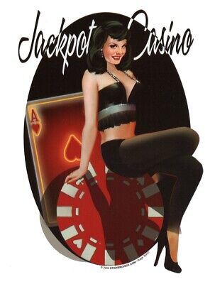 JACKPOT CASINO Gambling PINUP GIRL STICKER\/ DECAL Hot! | eBay