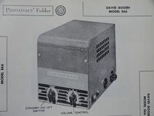 Original Sams Photofact Manual DAVID BOGEN E66 85 