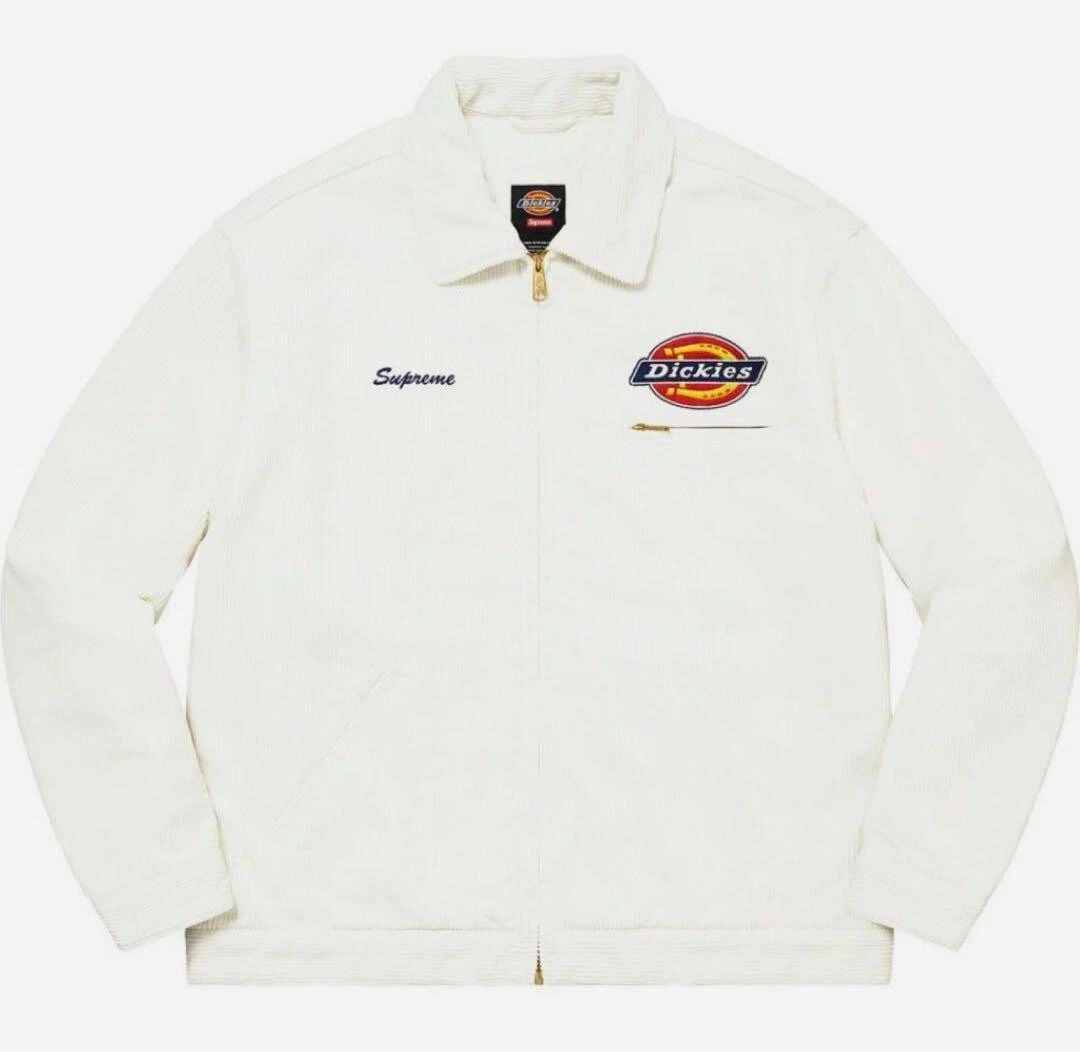 Veste de travail Supreme Dickies velours côtelé blanc taille XL rare livraison gratuite JP du JAPON