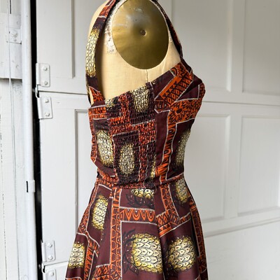 Vintage 1950s Royal Hawaiian Of Honolulu Brown Silk Pineapple Tiki