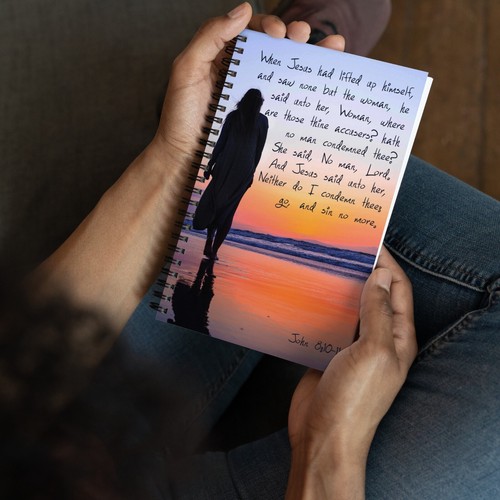 Christian John 8:10-11 Bible Jesus - Spiral Notebook Dot Journal by GatorDesign - Picture 3 of 7