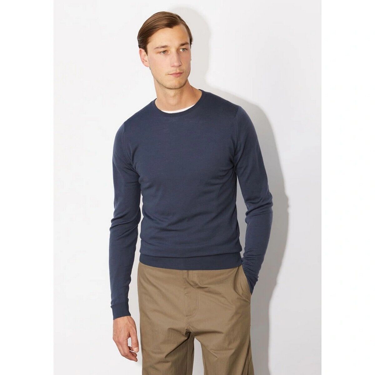JOHN SMEDLEY Lundy smoke blue merino wool sweater Size JOHN SMEDLEY Lundy smoke blue merino wool sweater Size