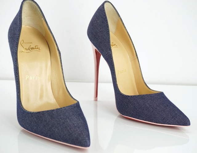 christian louboutin denim pumps
