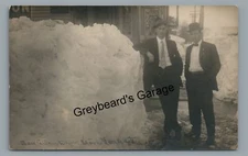 RPPC Main St Blizzard FOREST CITY PA Susquehanna County Real Photo Postcard 1