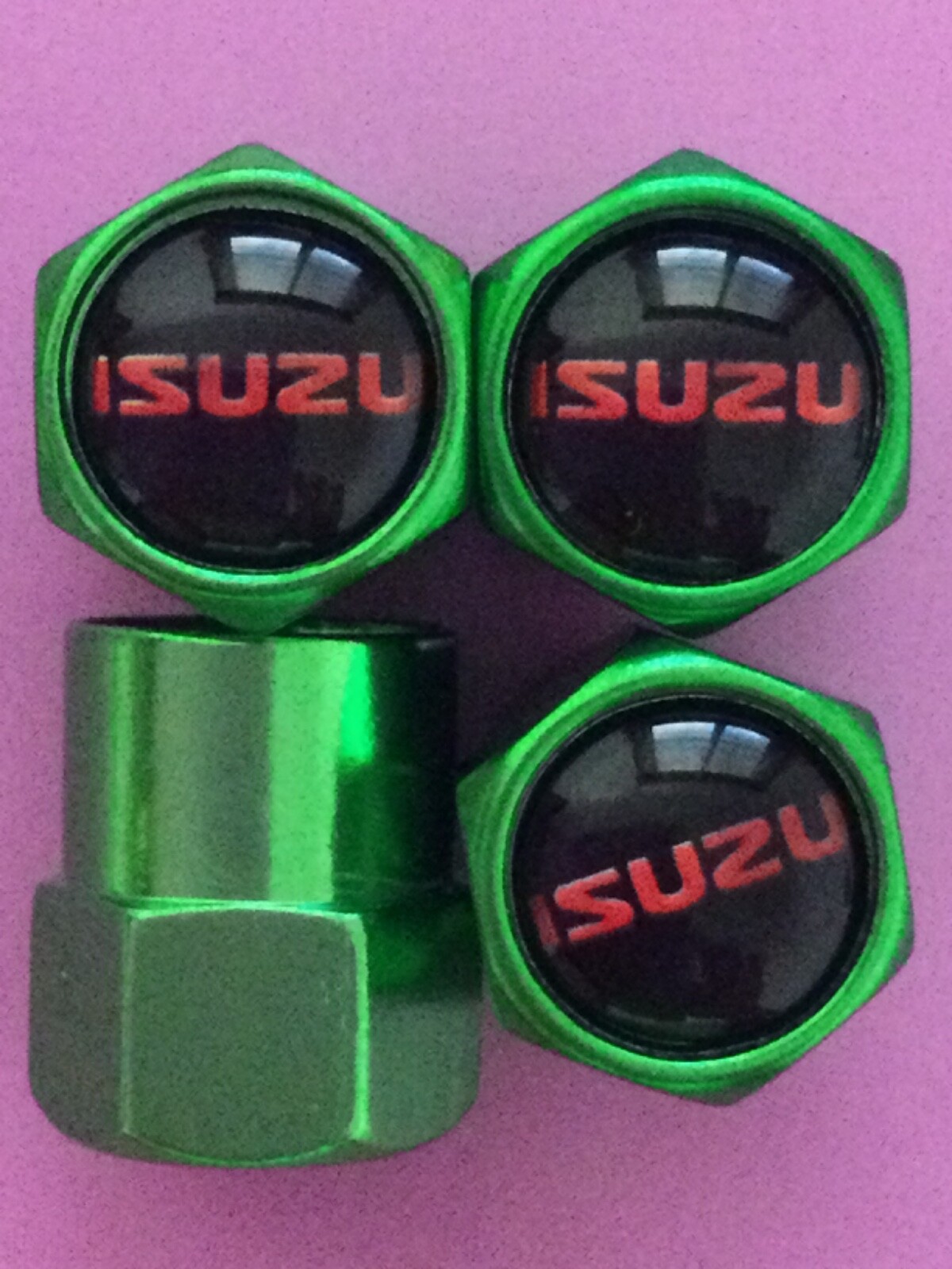 4 Pcs Set Valve Cap With Isuzu Logo Air Valve Cap Colour Green No5 eBay