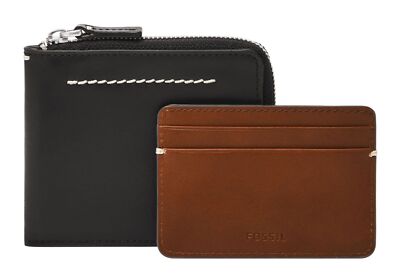 FOSSIL Westover Large Zip Bifold Kartenetui Kartenhalter Black schwarz Neu