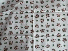Peter Pan Fabrics Christmas Rocking Horse Teddy Bear White Fabric 29" Scrap
