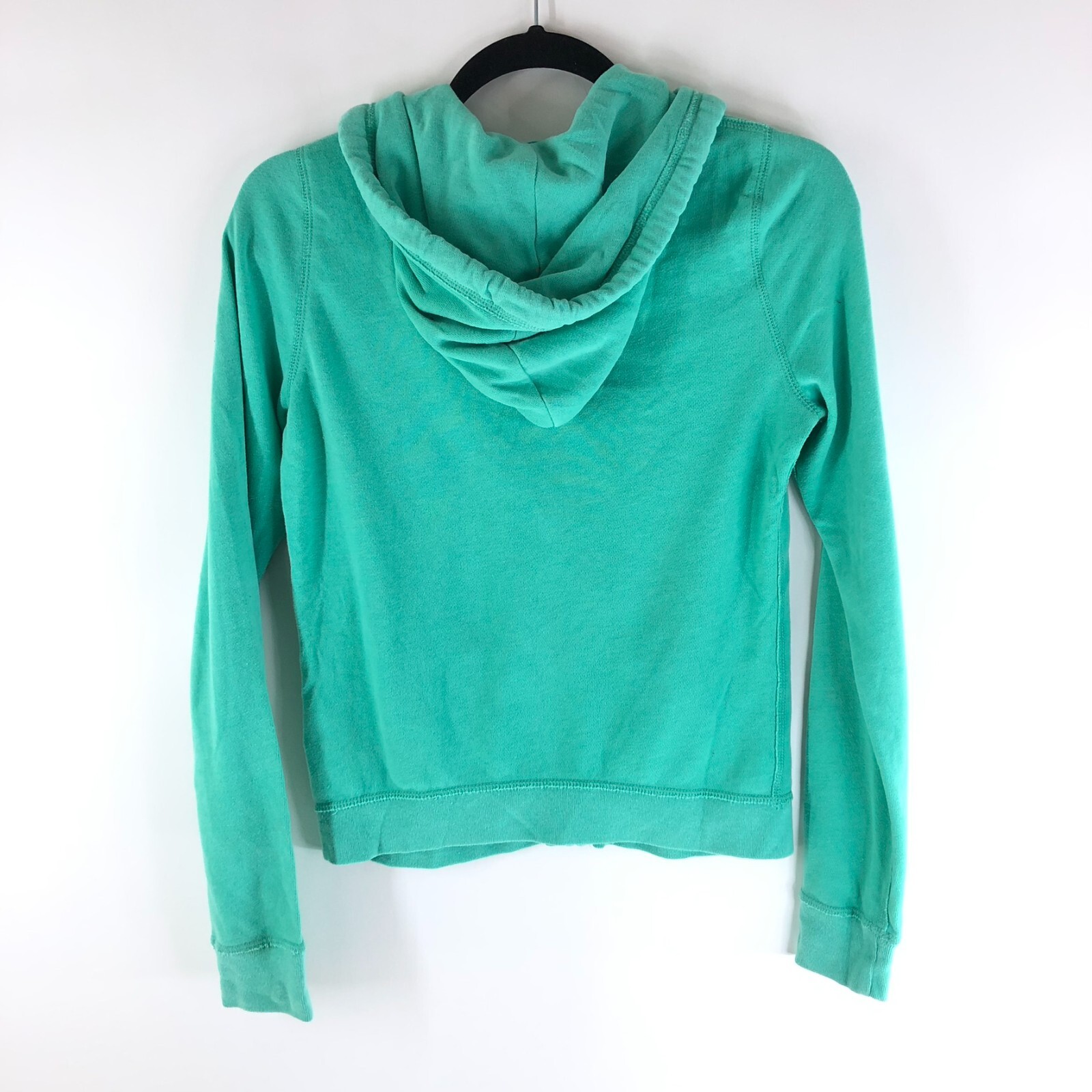 Hollister Womens Hoodie Full Zip West Coast Surf Club Pockets Green