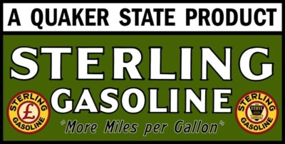 Sterling Gasoline by Quaker State Oil NEW Metal Sign 18x36" USA STEEL ...