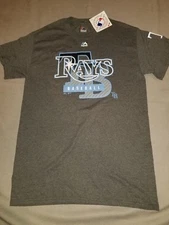 TAMPA BAY RAYS MLB MAJESTIC FREE AGENT CHARCOAL T-SHIRT MENS SMALL M952