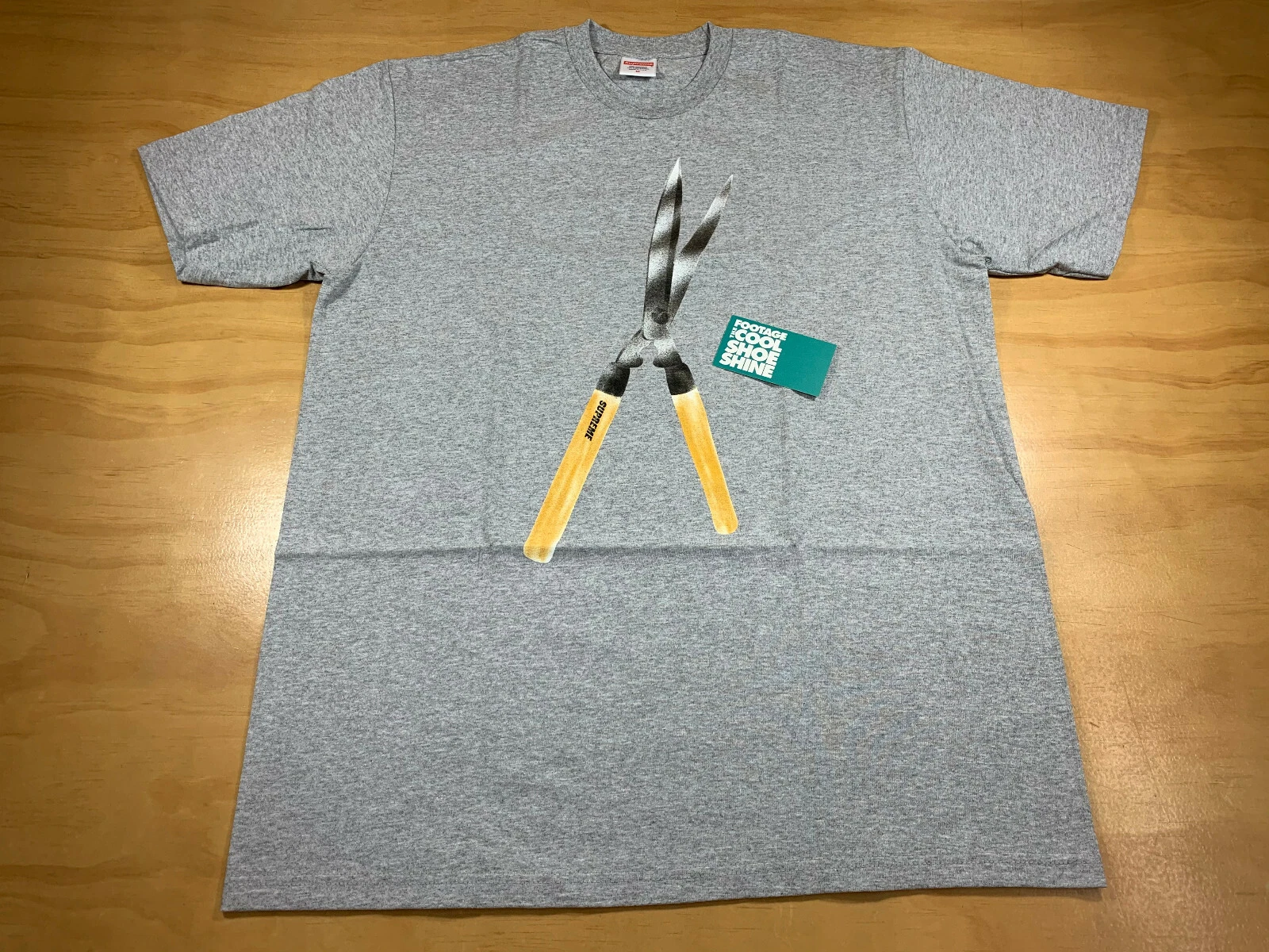 SUPREME NEW YORK SHEERS MEN'S TEE SHIRT RED BOX LOGO SS19 2019 M HEATHER GREY