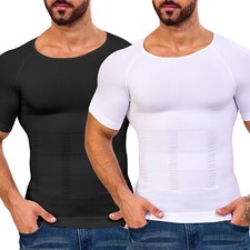 Men's Compression Shirt Body Shaper Undershirt Abdomen Tummy Control Tank Top