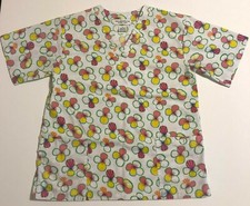 Womens Floral Scrub Top Size XS