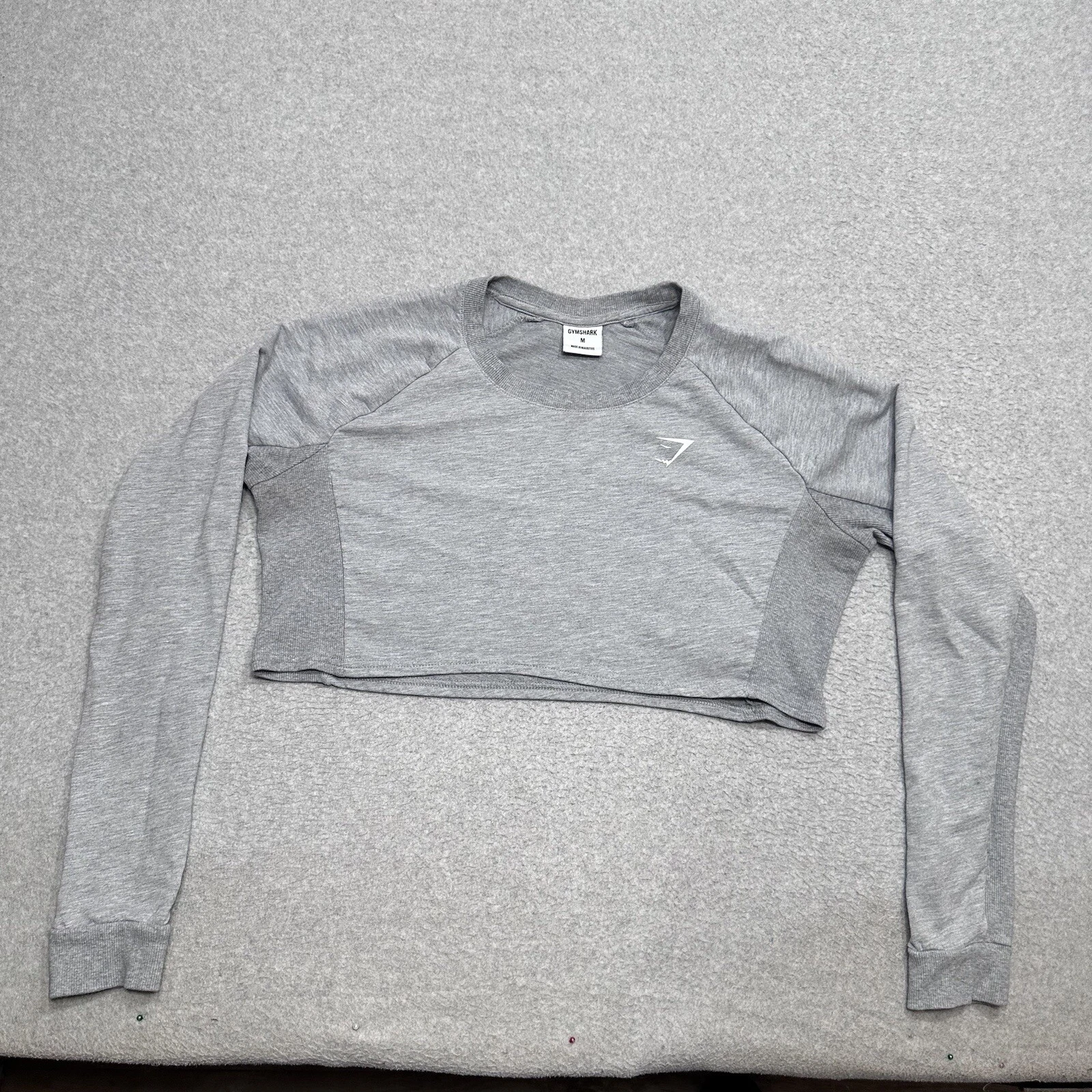 gymshark heather long sleeve cropped training gym sweater