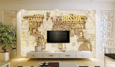 3D Alphabetical Map ZHUA50148 Wallpaper Wall Murals Removable Self-adhesive Ann