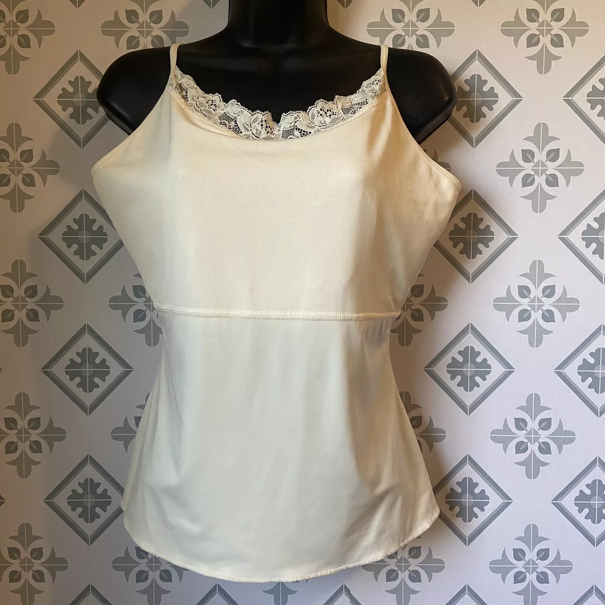 Spanx Hide & Sleek Adjustable Strap Lace TopL Cami/Tank Top Ivory XL HTF -  NWOT