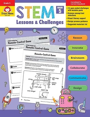 Stem Lessons and Challenges, Grade 5 Tea Evan-Moor Corporation Paperback