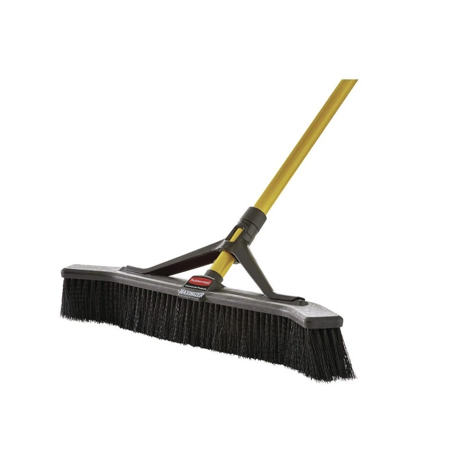 Rubbermaid Commercial 2018728 36" PP Push-to-Center Broom - Yellow/Black New - Image 3 of 4