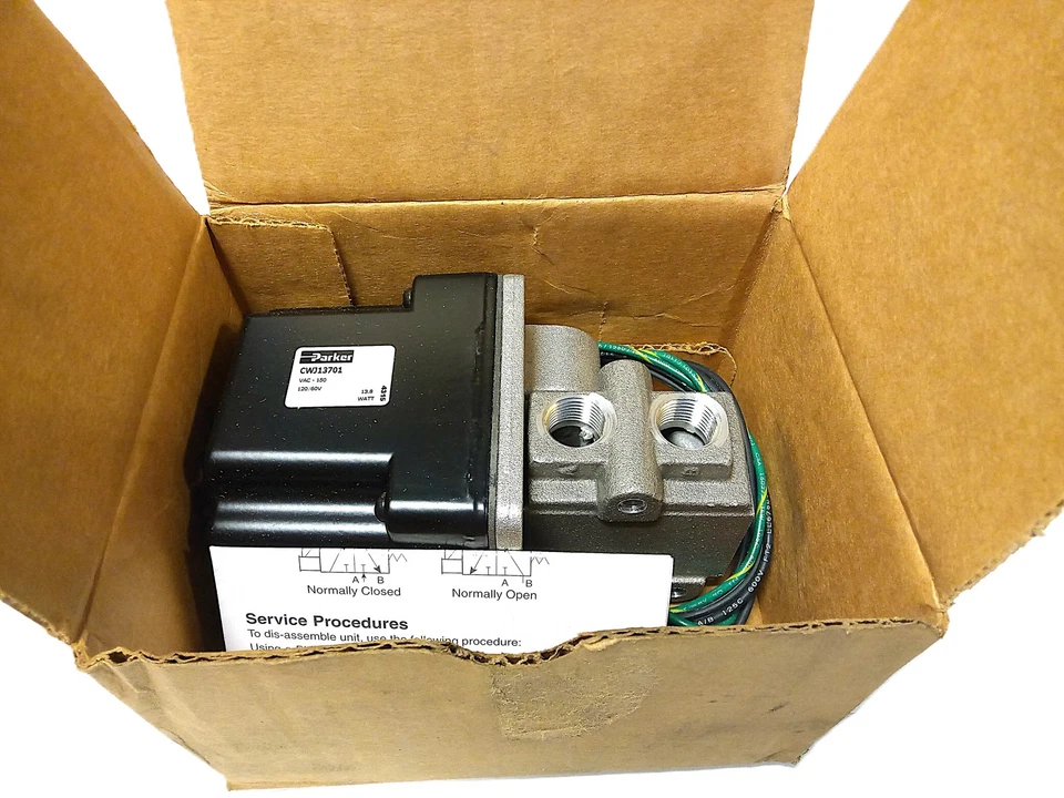 Parker CWJ13701 120 VAC 13.8 W 150 PSIG Pneumatic Solenoid Valve w/ 3/8 in Ports - Image 2 of 4