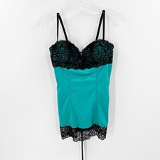 Frederick's of Hollywood Satin Lace Up Back Padded Chemise Women's Size Large