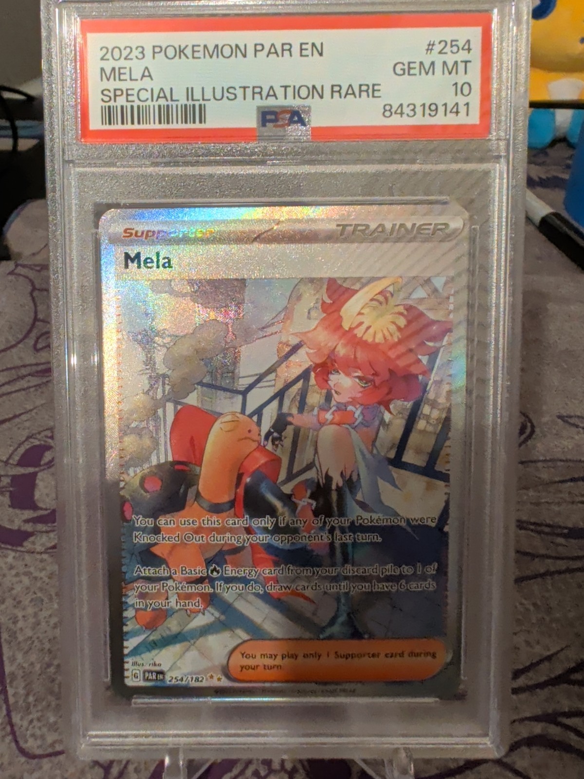 2023 POKEMON PARADOX RIFT SPECIAL ILLUSTRATION RARE SIR 254/182 MELA PSA 10 GEM!